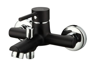 Badewannenarmatur Wasserhahn DAFNI Wannenarmatur für Badezimmer in Schwarz