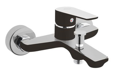 Badewannenarmatur Wasserhahn DOKOS Wannenarmatur für Badezimmer in Schwarz-Silber