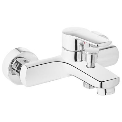 Badewannenarmatur Wasserhahn VERSO Wannenarmatur für Badezimmer in Silber