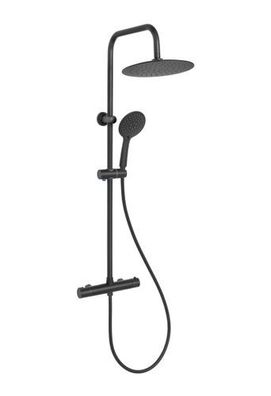 Duschsäule MUSTA Thermostatisch Duschsystem, Brausegarnitur in Schwarz