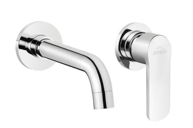 Unterputz Waschtischarmatur Wasserhahn SIROS Mischbatterie für Badezimmer in Silber