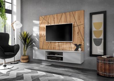 Wohnwand Anbauwand Wohnzimmer Schrankwand XARI II PGAS mit Push - Click