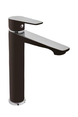 Waschtischarmatur Wasserhahn Hoch DOKOS Mischbatterie in Schwarz-Silber
