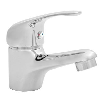 Waschtischarmatur Wasserhahn Kleine MITRIS Mischbatterie für Küche in Silber