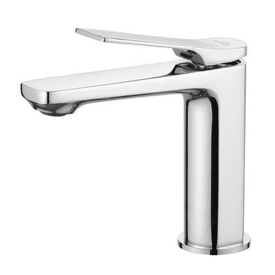 Waschtischarmatur Wasserhahn Kleine NERI Mischbatterie für Badezimmer in Silber