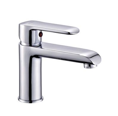 Waschtischarmatur Wasserhahn Kleine SIROS Mischbatterie für Badezimmer in Silber