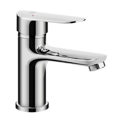 Waschtischarmatur Wasserhahn Kleine APPIA Mischbatterie in Silber + Click-Clack