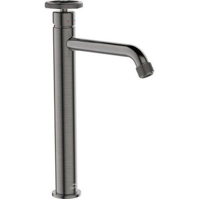 Waschtischarmatur Wasserhahn Hoch MURO Mischbatterie in Grau + Click-Clack