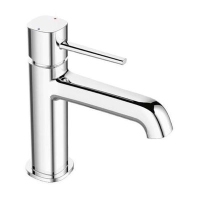 Waschtischarmatur Wasserhahn Kleine POLA Mischbatterie in Silber + Click-Clack