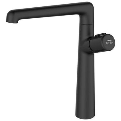 Waschtischarmatur Wasserhahn Hoch PRETTO Mischbatterie in Schwarz + Click-Clack