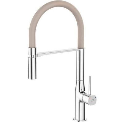 Küchenarmatur Wasserhahn POLA Küchenmischer mit Magnetgriff für Küche in Silber-Beige