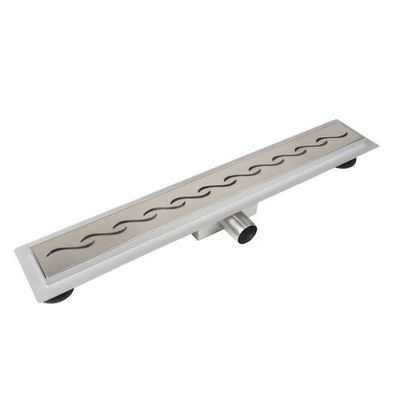 Duschrinnen Edelstahl DECOR WAVE NEXT 80 cm in Silber | Komplettset Bodenablauf