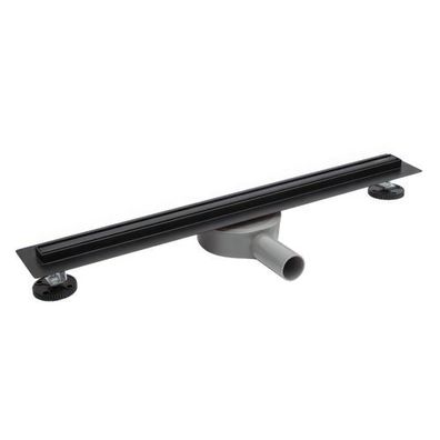 Duschrinnen Edelstahl SLIM & LOW Proline 80 cm in Schwarz | Komplettset Bodenablauf