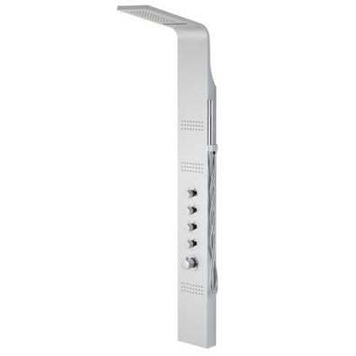 Duschpaneel Edelstahl Kaskada Massage Wasserfall Thermostatisch in Grau Massagedusche