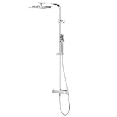 Duschsäule ANGO Duschsystem, Brausegarnitur in Chrom, Thermostatisch, Regendusche