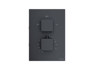 Unterputz Brausearmatur BOX Verdeckter Einbau Mischer Thermostatisch in Schwarz