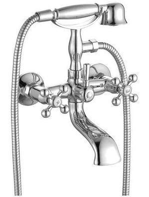 Komplette Set Badewannenarmatur Wasserhahn STILO Wannenarmatur für Badezimmer Chrom