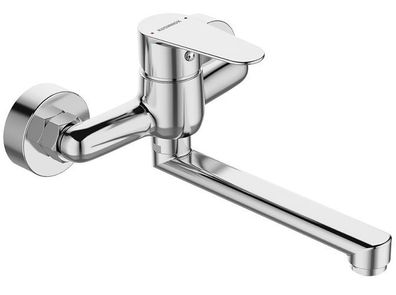 Waschtischarmatur Wasserhahn Wand FRESNO Mischbatterie für Badezimmer in Chrom