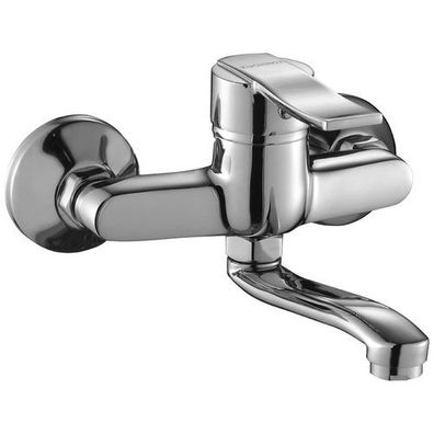 Waschtischarmatur Wasserhahn Wand MADERA Mischbatterie für Badezimmer in Chrom