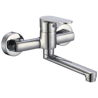 Waschtischarmatur Wasserhahn Wand PANAZ Mischbatterie für Badezimmer in Chrom