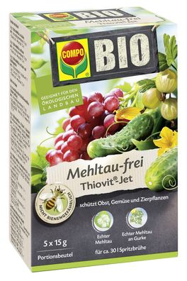 COMPO BIO Mehltau-frei Thiovit Jet für ca. 30 Liter Spritzbrühe - 5 x 15 g