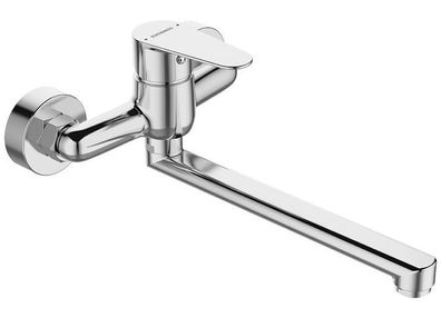 Küchenarmatur Wandmontage FRESNO Küchenmischer für Küche in Chrom Spültischarmatur