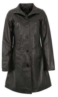 MADDOX - Damen Ledermantel Lammnappa schwarz