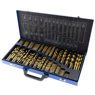 Premium HSS Spiralbohrer Set 230-tlg. 1-13 mm titannitriert DIN 338 im Metallkoffer