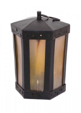 Laterne mit Hornfenstern, 6-eckig, handgefertigt