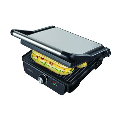 Panini- & Kontaktgrill - 2000W - 180° Öffnung - Antihaftbeschichtung - Schwarz