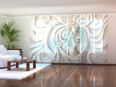 Foto Schiebegardine "Griechisches Relief" 6 Paneele 245x60 cm Gabardine Gardine