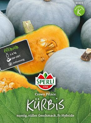 Sperli Kürbis Crown Prince F1, edle Schale in Blau-Grau