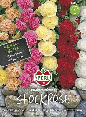 Sperli Stockrose Prachtmischung, hohe, stattliche Blütenstiele