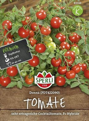 Tomate Donna F1 (Topftomate), mittelgroße, runde Früchte