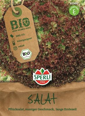 Sperli Bio Pflücksalat rot, attraktive rötliche Blätter