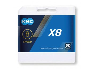 Schaltungskette KMC X8 Silber 1/2" x 3/32", 114 Glieder 7,3mm, 8-fach