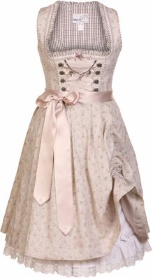 MarJo Dirndl Tina-Lisa 55er Länge beige Leinen - Farbe: Beige Größe: 42