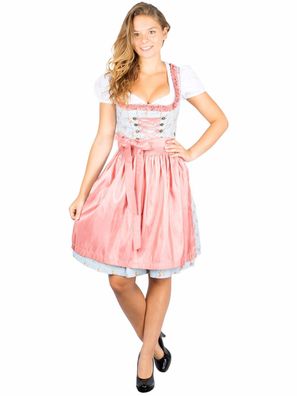 MarJo Dirndl Aleksa 55er Länge blau altrosa - Farbe: blau altrosa Größe: 40