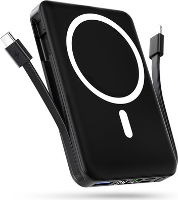 Podoru for Magsafe Powerbank, 10000mAh Magnetische Wireless Power Bank mit USB-C Kabe