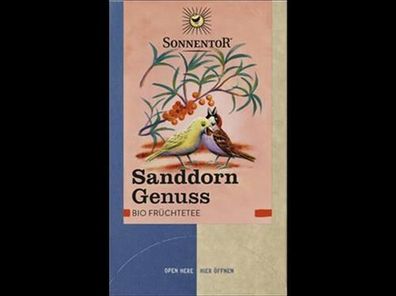 Sonnentor 6x Sanddorn Genuss Früchtetee, Doppelkammerbeutel 54g