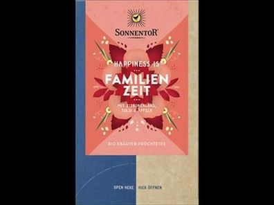 Sonnentor 6x Familienzeit Tee Happiness is®, Doppelkammerbeutel 27g
