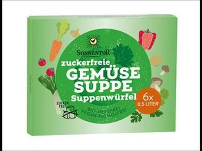 Sonnentor Zuckerfreie Gemüsesuppe Suppenwürfel 66g