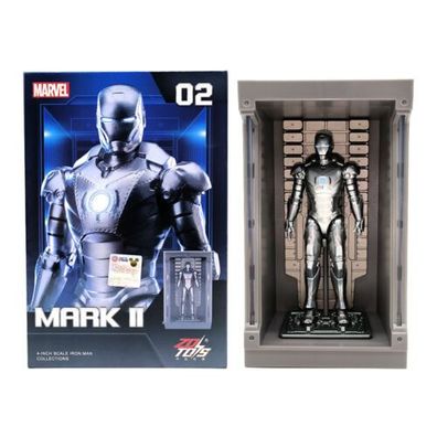 ZD Toys Iron Man MK1-MK7 Actionfigur 4 Zoll Sammeln mit LED Hall of Armor Ges