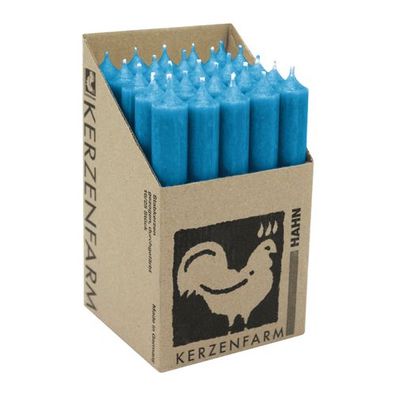 Stabkerzen aus Paraffin, 180/22 mm, Petrol, Kerzenfarm HAHN, Brenndauer ca. 8h, 25 St