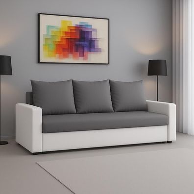 Sofa LATTE mit Schlaf-Funktion und Bettkasten - moderner Stil und Komfort!