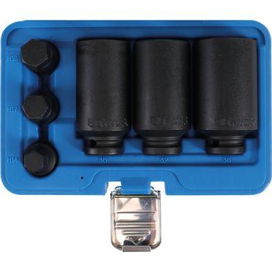 Antriebswellen Spezialwerkzeugsatz Set, Nüsse Zwölfkant + Bit-Einsätze, 1/2", 6-tlg