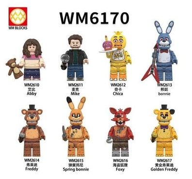 8-teiliges SET FNAF Five Nights at Freddy´s Actionfigur Spielzeug Neu