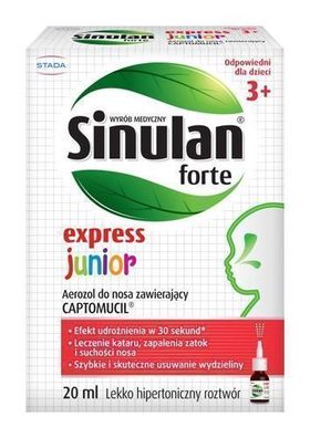 Sinulan Express Forte Junior Nasenspray, 20 ml - Schnelle Linderung bei Nasenbes