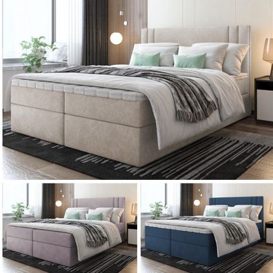 Bett Doppelbett Boxspringbett BEST mit Bonell-Matratze + 2 Bettkästen , H3