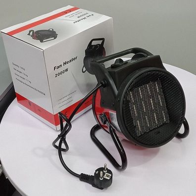 2KW 220V Heizlüfter mit Doppelregler & Temperaturkontrolle | Heißluftventilator